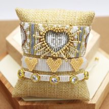 ZHONGVI Pulseras Mujer Moda 2020 MIYUKI Bracelets For Women 3D Heart Couple Brac - £30.83 GBP