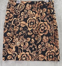 Intriguing Threads Skirt Womens 16 Black yellow Floral Faux Wrap Vintage... - £19.77 GBP