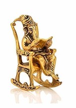 Ganesha reading book figurine Handcrafted for home decor puja remove obs... - £26.99 GBP