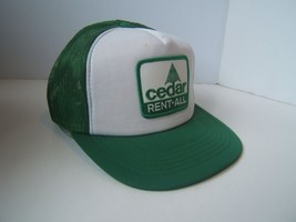 Vintage Cedar Rent All Patch Hat Green Snapback Trucker Cap - £18.18 GBP