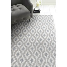 Plush Casual Textured Ivory/Grey 5&#39; X 7&#39; Area Rug - £183.34 GBP