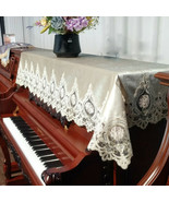 Piano Cover Cloth Lace Fabric Decorative Dust-proof for Upright Piano To... - £41.55 GBP