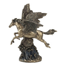 Winged Horse Flying Pegasus God Greek Mythology Statue Sculpture Bronze Finish - £147.17 GBP