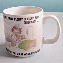 Russ Berrie Coffee Cup Mug Relax Drink Lots of fluids And Sleep A Lot... - £6.15 GBP