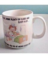 Russ Berrie Coffee Cup Mug Relax Drink Lots of fluids And Sleep A Lot... - £6.13 GBP