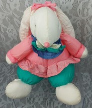 Department 56 Easter Bunny Rabbit Girl Nylon Parachute Plush Stuffed Vintage - £11.82 GBP