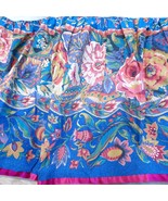 Vintage Collier Campbell TWIN bedskirt dust ruffle Ruffle Hem blue flora... - $38.00