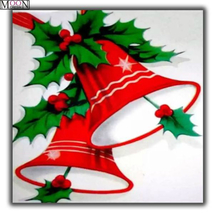 Diamond Painting Kit, Red Christmas Bells, full square, 35x35cm, XMAS, US - $23.99