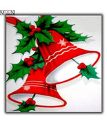 Diamond Painting Kit, Red Christmas Bells, full square, 35x35cm, XMAS, US - £19.11 GBP