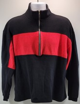 M) Marlboro Unlimited Gear Men Black Red 1/2 Zip Collared Pullover Jacket Large - £15.81 GBP
