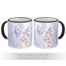 Summer Flower Plants : Gift Mug Delicate Leaf Print Baby Blue Shower Pattern Wal - £12.68 GBP