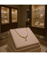 Classic Pear Cut CZ Pendant Gold Tone Chain Women&#39;s Necklace 16&quot; Lobster... - $373.49 MXN