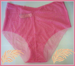 XL Pink NO SHOW Victorias Secret Palm Mesh Back Lace High Waist Brief Pantie  - £15.16 GBP