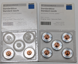 Lot of 7 NEW Trumpf 0352283 1.4 mm Laser Cutting Chrome-Plated Nozzles - $611.69 MXN