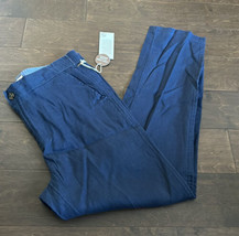 Panama Jack Mens Chino Linen Pants Navy Blue Sz L Lightweight New Machin... - $39.99