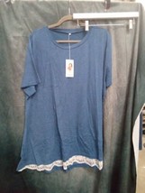 Vislily Womans Plus Size Blue W/Lace Button Front Shirt Sz 22W.  558 - €12,95 EUR