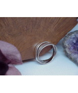 Vintage Sterling Russian wedding ring double band size 10.5 6.5mm wide 4... - $47.52 CAD