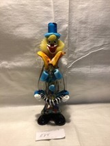 Vintage Pmg Murano Art Glass Clown Figurine Italy Vetreria Pitau Colorful - £27.24 GBP