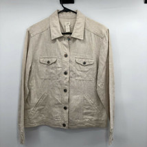 J Jill Tan Linen Jacket Womens 6 Used - £19.78 GBP