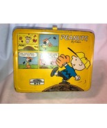 Peanuts Green Band Metal Metal Lunchbox With Thermos Lot B - $39.99