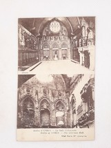 WWI Paris France Alderman Hall Before&amp; After Bombardment Postcard Unposted - £12.22 GBP