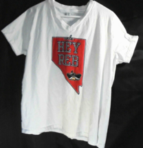 Russell Athletic XL UNLV Rebels Hey Reb V-Neck Tshirt Graphic Tee White - $7.87