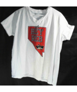 Russell Athletic XL UNLV Rebels Hey Reb V-Neck Tshirt Graphic Tee White - $7.87