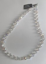 Vintage Faceted Crystal Glass Single Strand Choker Necklace Bohemian Glass New - £31.58 GBP