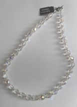 Vintage Faceted Crystal Glass Single Strand Choker Necklace Bohemian Glass New - £31.38 GBP