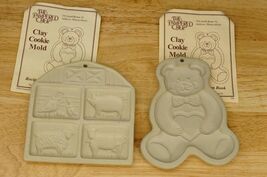 PAMPERED CHEF Kitchen Pottery Cookie Molds Teddy Bear Farmyard Friends Barn - $24.74