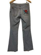 FUBU  Vintage Jeans Relaxed fit Size 11/12 Cotton Pants Floral Appliqué Y2K - £20.85 GBP