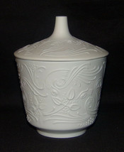 Vintage White Op Art Lidded Candy Dish Bowl Mid Century 1950&#39;s Bavaria Germany - £35.20 GBP