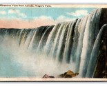 Horseshoe Falls From Canada Niagara Falls New York NY UNP WB Postcard N23 - $1.93