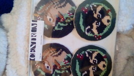 Squirrel and Raccoon Cross Stitch Tree Ornaments NIP Vintage - £11.03 GBP