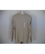 Men&#39;s Khaki Covington Suede Crew Neck Shirt. Size 2XL. 100% Cotton. Long... - €15,47 EUR