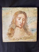 Unique Prof Alfredo Santarelli; Tile with head of christ . Signed. 10 x ... - £1,173.39 GBP