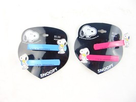 Vintage Snoopy Hair Accessory By Karina Lot Of 2 Blue Pink - $34.65