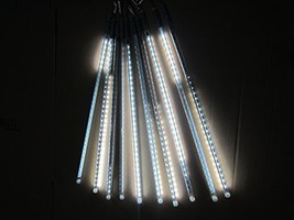 8W LED Light 50cm 400 Leds Meteor Shower Rain LED Lights 10 Tube Snowfall String - £27.08 GBP