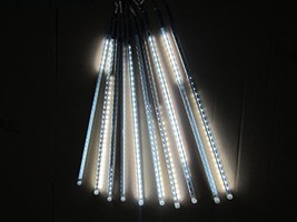 8W LED Light 50cm 400 Leds Meteor Shower Rain LED Lights 10 Tube Snowfall String - £27.07 GBP