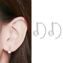 Bamoer 925 Silver Simple  Zircon Stud Earrings Fashion Piercing Ear Buckles for  - $19.87