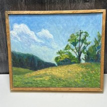 Listed American Artist Martha Stone Oil on Linen Summer Day Landscape Framed - £375.42 GBP