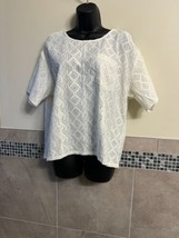 Current Elliott White Cotton Swiss Dot Pop Over Top SZ 3 NWOT - $68.31