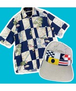 Vintage Nautica Lot Bundle Shirt and Hat 90s Mens Size Large Retro Butto... - £28.16 GBP
