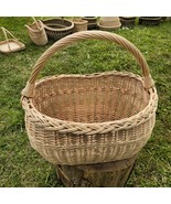 Large Handwoven Wicker Basket | Oval Willow Storage Basket with Handle - $192.01 CAD