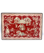 Set of 4 Vtg Cottage Core Placemats Red White Southern Belle Farm Wood B... - $30.64