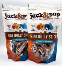 Jack &amp; Pup Mini Bully STICKS-Grass Fed Beef Pizzle-Dog Treats-2 Bags 6oz Ea New - £21.43 GBP