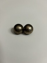 Vintage Sterling Domed Button Modernist Earrings Pierced - $18.69