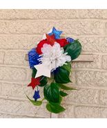 Cemetery Cross Decoration, Red White Blue Floral Memorial Grave Arrangem... - $32.00