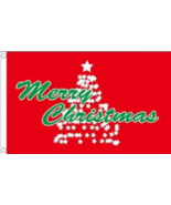 Merry Christmas White Stars Red 3'X5' Flag ROUGH TEX® 68D - $14.98