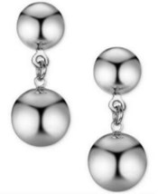 Charter Club Silver-Tone Double Ball Drop Earrings - £15.66 GBP